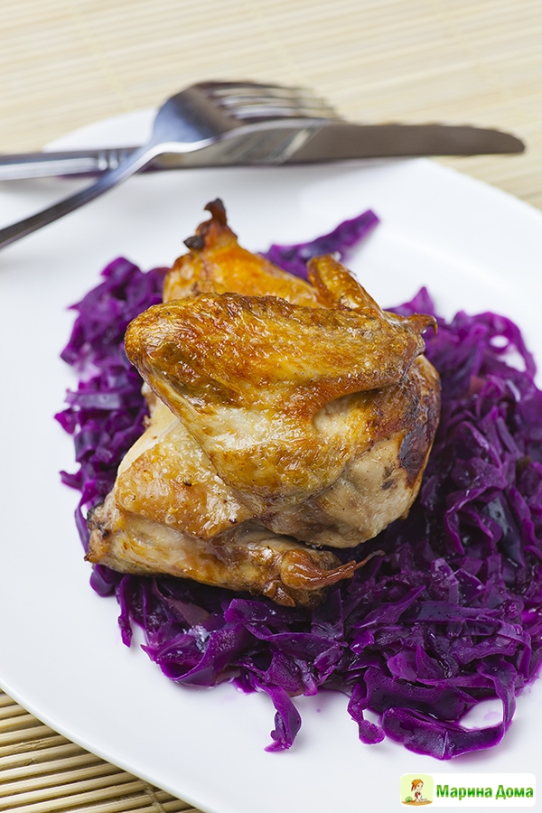 Как приготовить Курица со сметаной, брокколи и цветной капустой в духовке просто рецепт пошаговый