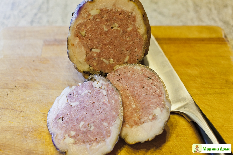 Домашняя копченая колбаса – пошаговый рецепт приготовления с фото